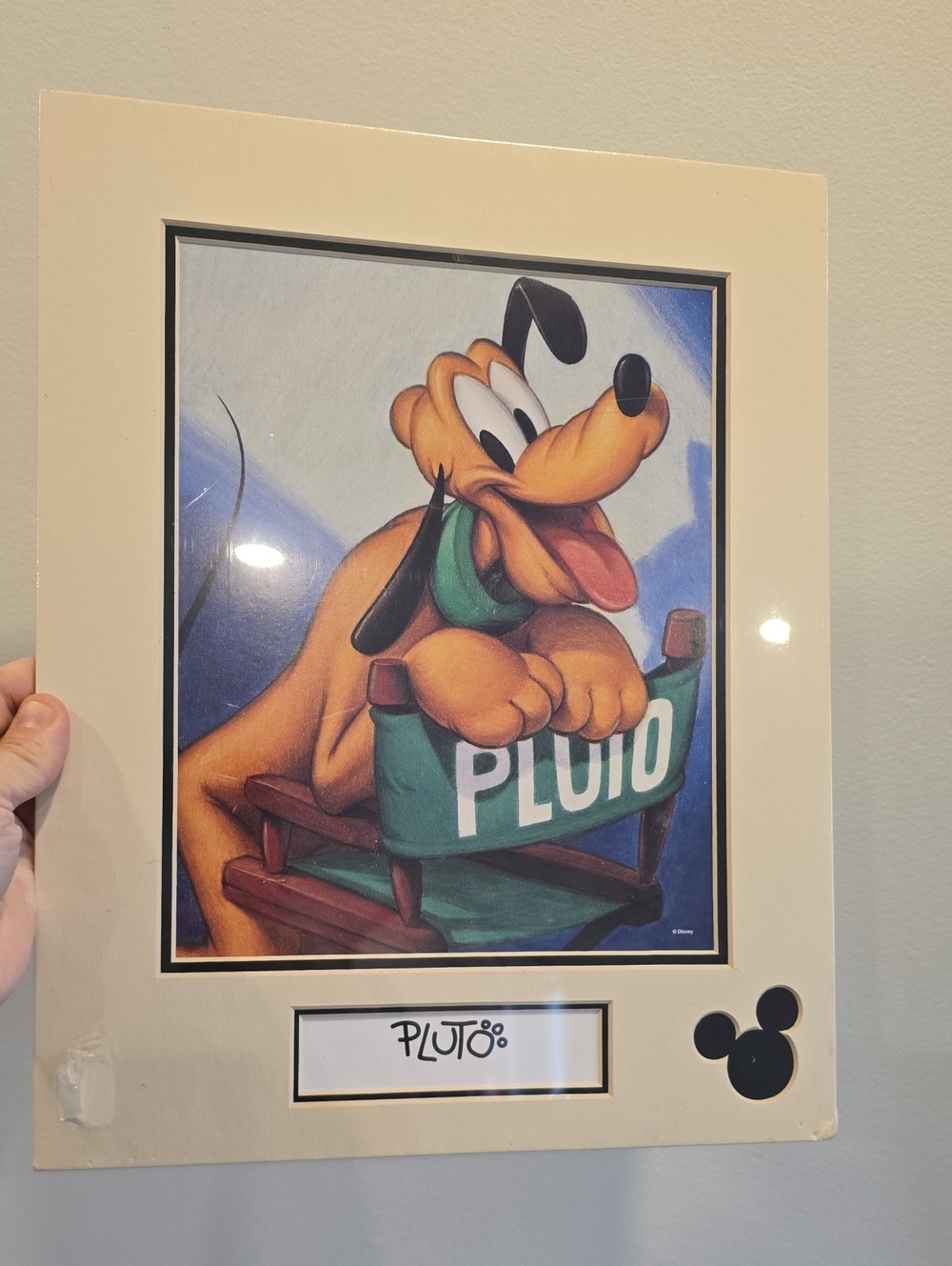Vintage Disney Pluto In Directors Chair Framed Art Print